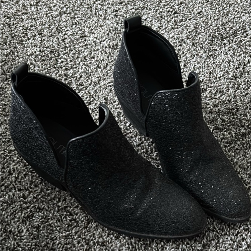 Corkys Black Textured Ankle Boots